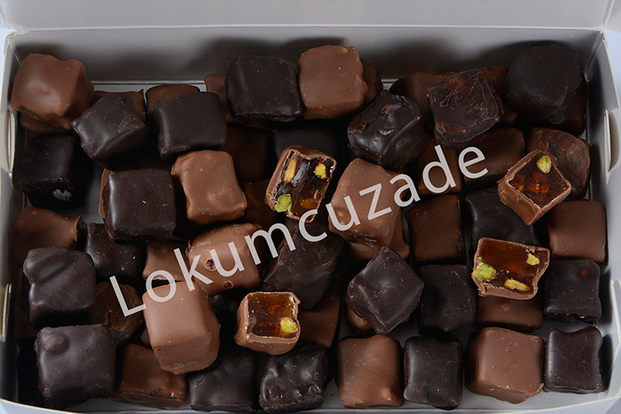Bitter - Sütlü Çikolatalı Fıstıklı Lokum 0,5 Kg